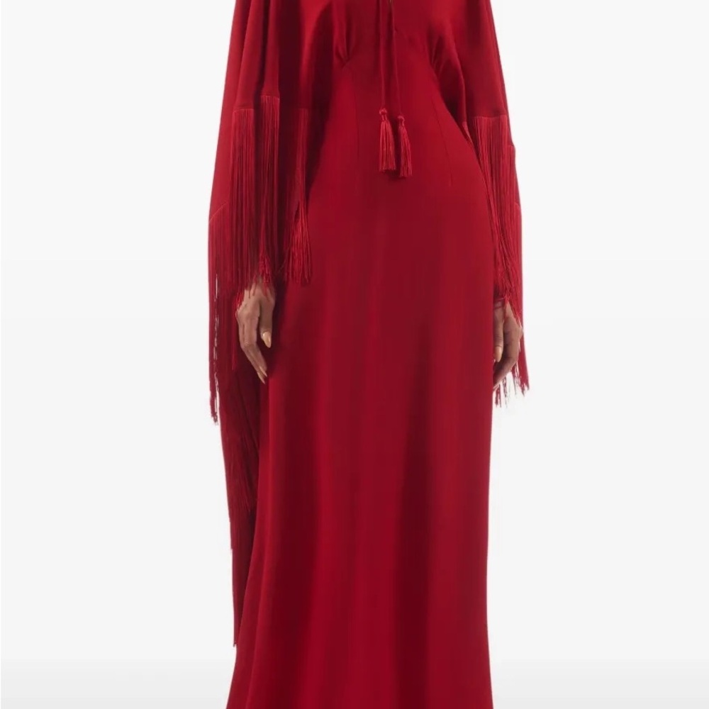 Elegant Red Tassel Gown